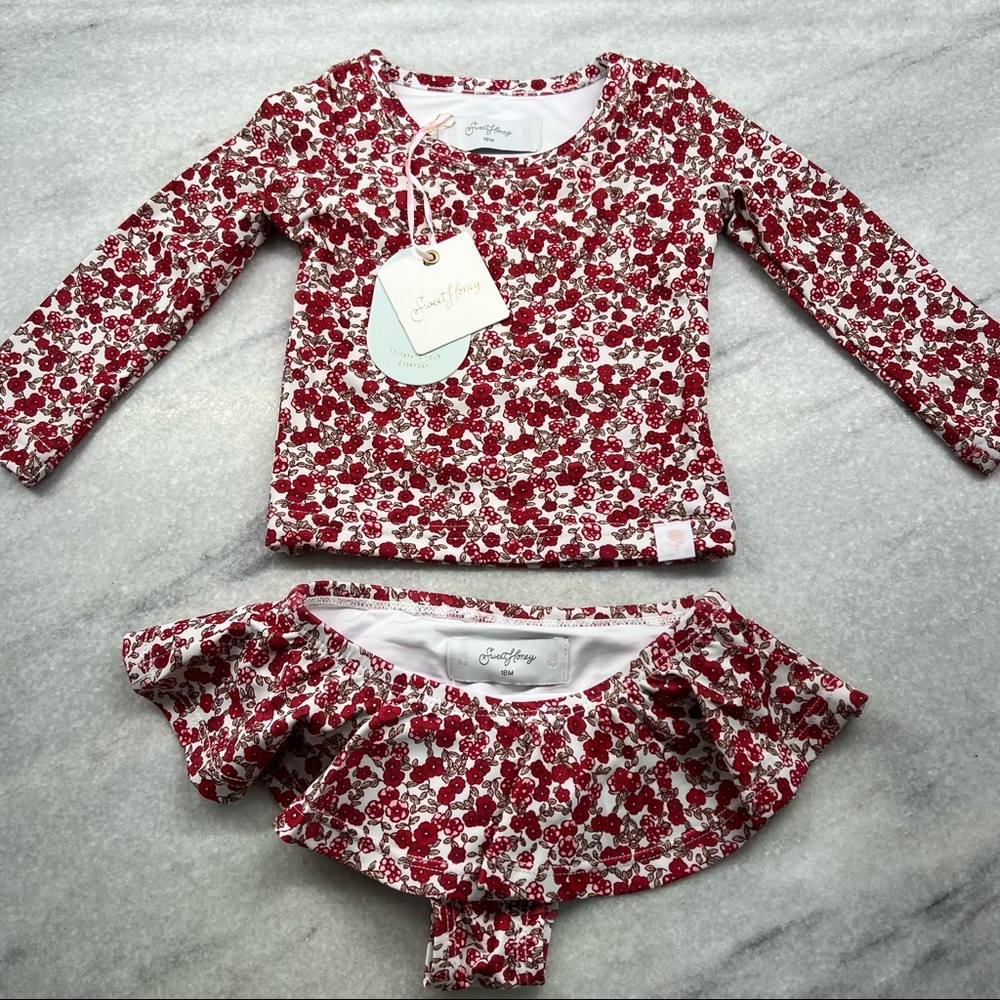 Sweet Honey Crimson Daisies 18 month Swimsuit